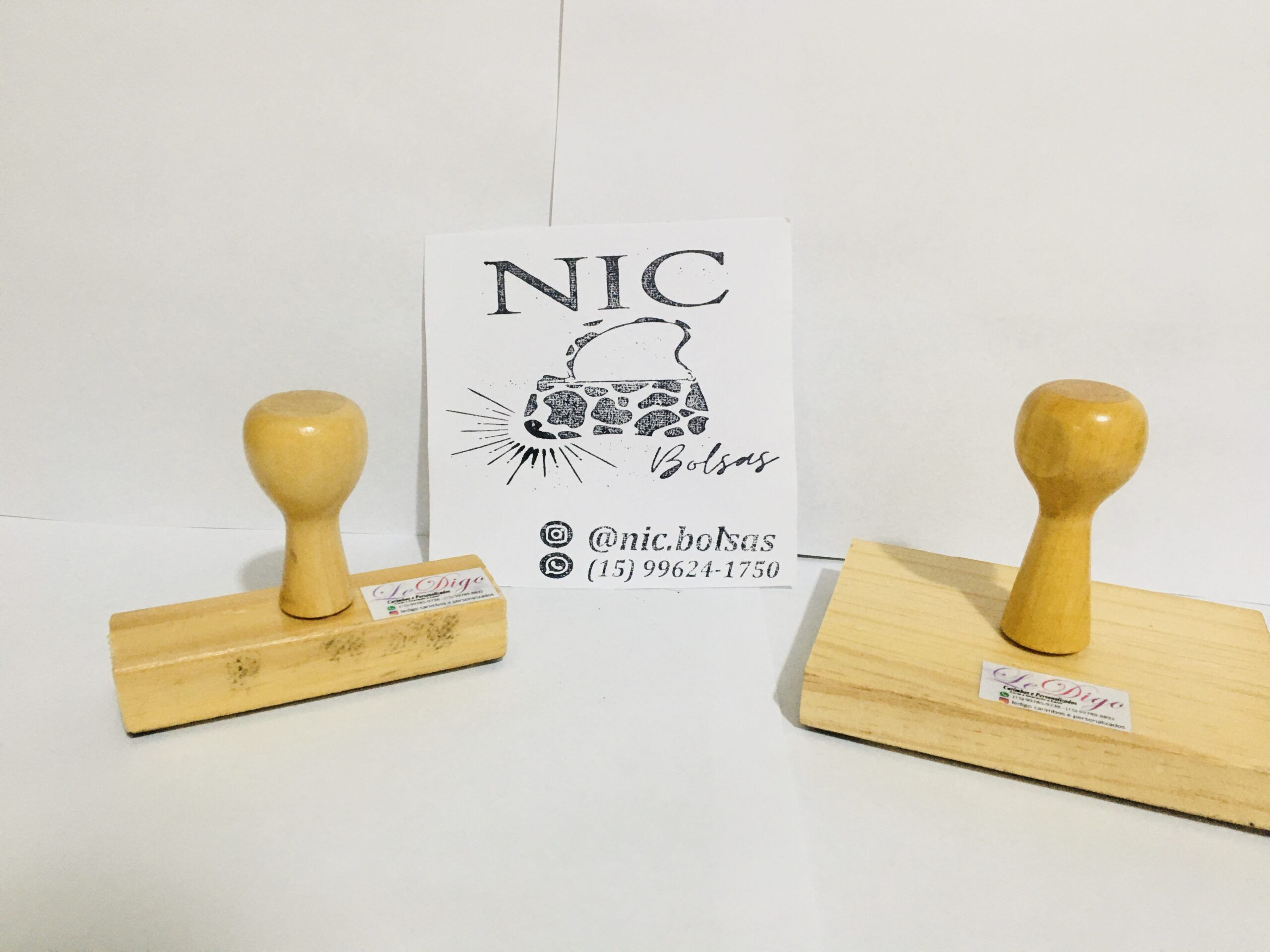 Kit carimbo manual com logo marca 12x 8cm - Imagem 2